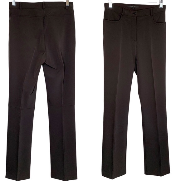 Jenne Maag Dark Brown Dress Trousers Pants Size 10 Tall High Rise Stretch Career - Picture 1 of 16
